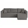Image de Canape angle fixe BEST MOBILIER 4 places en velours gris 245 x 245 x 85 cm