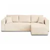 Image de Topaze - canapé d'angle réversible - 4 places - convertible avec coffre - en velours texturé - Beige