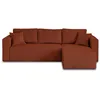 Image de Canape angle fixe BEST MOBILIER 4 places en velours rouge 245 x 245 x 85 cm