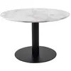 Image de Valverde - table basse ronde - effet marbre - noir - 70 cm - Blanc / Noir