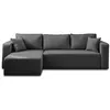 Image de Topaze - canapé d'angle réversible - 4 places - convertible avec coffre - en tissu - Gris foncé