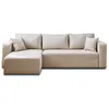 Image de Topaze - canapé d'angle réversible - 4 places - convertible avec coffre - en tissu - Beige