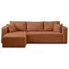 Image de Topaze - canapé d'angle réversible - 4 places - convertible avec coffre - en tissu - Terracotta