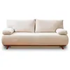 Image de Cristal - canapé 3 places - convertible avec coffre - en velours texturé - Beige