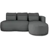 Image de Mahina - canapé d'angle droit - 4 places - convertible avec coffre - en tissu bouclette - Gris foncé