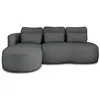 Image de Mahina - canapé d'angle gauche - 4 places - convertible avec coffre - en tissu bouclette - Gris foncé