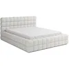 Image de Kingston - lit coffre - 140x200 - sommier inclus - en tissu bouclette - Blanc