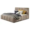 Image de Lucea - lit coffre - 140x200 - sommier inclus - en velours - Taupe