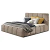 Image de Lucea - lit coffre - 160x200 - sommier inclus - en velours - Taupe