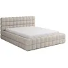 Image de Kingston - lit coffre - 140x200 - sommier inclus - en tissu bouclette - Beige