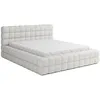 Image de Kingston - lit coffre - 160x200 - sommier inclus - en tissu bouclette - Blanc