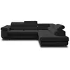 Image de Canape angle fixe BEST MOBILIER 5 places en polyester noir 275 x 275 x 70 cm