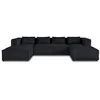 Image de Canape angle fixe LISA DESIGN 7 places en velours noir 176 x 327 x 67 cm