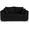 Image de Canape droit LISA DESIGN 2 places en polyester noir 150 x 150 x 81 cm