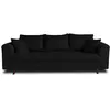 Image de Canape droit LISA DESIGN 3 places en polyester noir 210 x 210 x 81 cm