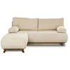 Image de Cristal - canapé 3 places - convertible avec coffre et pouf - en velours côtelé grosses côtes - Beige