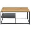 Image de Salida - table basse - effet bois et métal noir - 90 cm - Bois / Noir