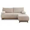 Image de Cristal - canapé 3 places - convertible avec coffre et pouf - en velours côtelé - Beige
