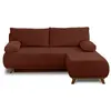 Image de Cristal - canapé 3 places - convertible avec coffre et pouf - en velours côtelé - Terracotta