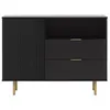 Image de Monica - buffet - noir - 2 tiroirs, 1 porte et 1 niche - 107 cm - Noir