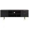 Image de Monica - meuble TV - noir - 4 niches et 2 portes - 150 cm - Noir