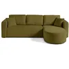 Image de Miro - canapé d'angle réversible - 4 places - convertible avec coffre - en velours texturé - Vert Olive