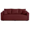 Image de Canape droit BEST MOBILIER 3 places en polyester rouge 89 x 207 x 71 cm