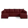 Image de Regala - canapé panoramique - 7 places - convertible avec coffre - en tissu - Rouge