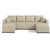 Image de Regala - canapé panoramique - 7 places - convertible avec coffre - en tissu - Beige