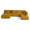 Image de Canape angle fixe LISA DESIGN 7 places en velours jaune 198 x 334 x 75 cm