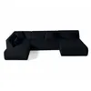 Image de Canape droit fixe lisa design Onyx 7 places en velours cotele noir