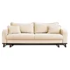 Image de Canape droit LISA DESIGN 3 places en velours beige 220 x 220 x 86 cm