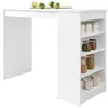Image de Drazic - table de bar avec rangements - blanc - de 2 à 4 personnes - Blanc