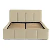 Image de Elysia - lit coffre - 140x190 - en velours - sommier inclus - Beige