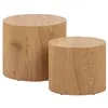 Image de Aeryn - lot de 2 tables basses - chêne naturel - 48 et 40 cm - Bois