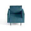 Image de Charlie - fauteuil - pieds hauts - en velours côtelé - Bleu canard