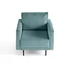 Image de Charlie - fauteuil - pieds hauts - en velours côtelé - Bleu
