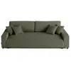 Image de Canape droit LISA DESIGN 3 places en velours vert 234 x 234 x 78 cm