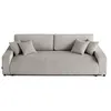 Image de Canape droit LISA DESIGN 3 places en velours gris 234 x 234 x 78 cm