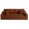Image de Canape droit LISA DESIGN 3 places en velours rouge 234 x 234 x 78 cm