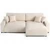 Image de Canape angle fixe LISA DESIGN 4 places en velours beige 234 x 234 x 78 cm