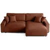 Image de Canape angle fixe LISA DESIGN 4 places en velours rouge 234 x 234 x 78 cm