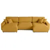 Image de Canape angle fixe LISA DESIGN 7 places en velours jaune 170 x 332 x 78 cm