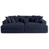 Image de Canape droit LISA DESIGN 3 places en velours bleu 272 x 272 x 75 cm