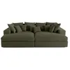 Image de Canape droit LISA DESIGN 3 places en velours vert 272 x 272 x 75 cm