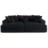 Image de Canape droit LISA DESIGN 4 places en velours noir 272 x 272 x 75 cm