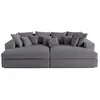 Image de Canape droit LISA DESIGN 3 places en velours gris 272 x 272 x 75 cm