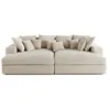 Image de Canape droit LISA DESIGN 4 places en velours beige 272 x 272 x 75 cm