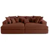 Image de Canape droit LISA DESIGN 3 places en velours rouge 272 x 272 x 75 cm