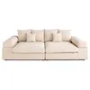 Image de Canape droit LISA DESIGN 3 places en polyester beige 135 x 270 x 80 cm